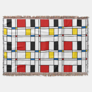 De Stijl Pattern Throw Blanket