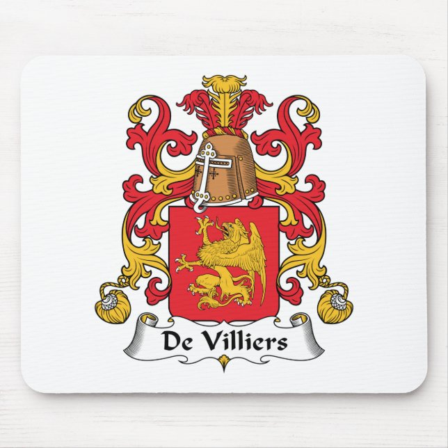 De Villiers Family Crest Mouse Pad (Front)