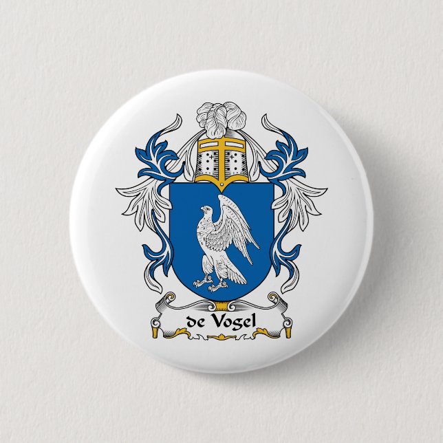 de Vogel Family Crest 6 Cm Round Badge (Front)