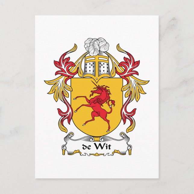 de Wit Family Crest Postcard (Front)