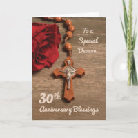 Deacon 30th Ordination Anniversary Rose & Rosary
