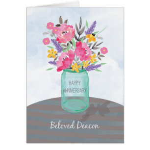 Deacon Anniversary Jar Vase with Flowers