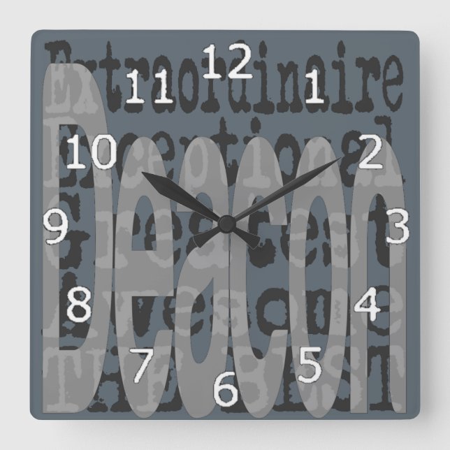 Deacon Extraordinaire Square Wall Clock (Front)