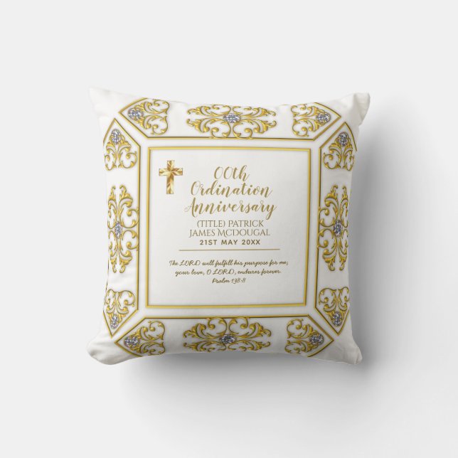 DEACON Ordination Anniversary ANY yrs - Custom Cushion (Front)