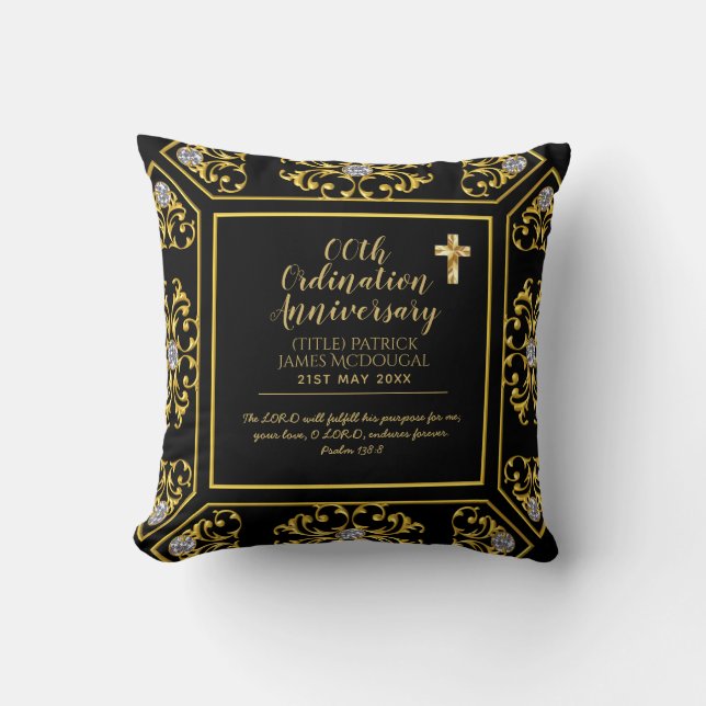DEACON Ordination Anniversary ANY yrs - Custom Cushion (Front)