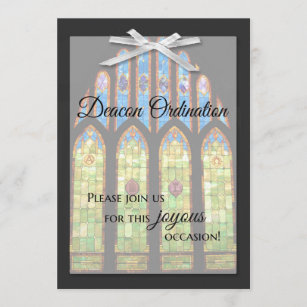 Deacon Ordination Invitation - Stain Glass