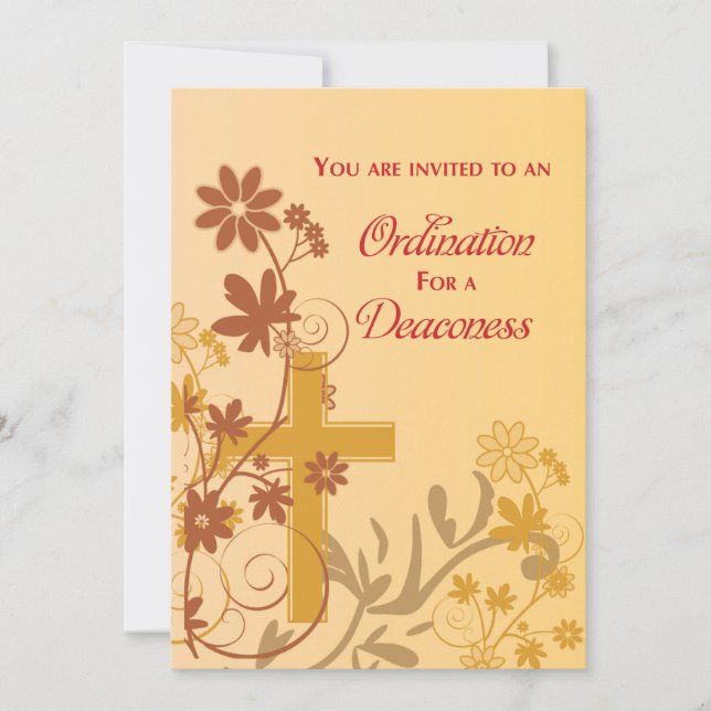 Deaconess Invitation to Ordination Cross Swirls  (Front)