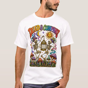 Dead and company dancing skeleton mushroom tee