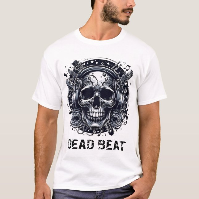 Dead Beat | Skull Music Lover T-Shirt (Front)