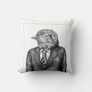 Dead Bird in Black Suits (Snow) Cushion