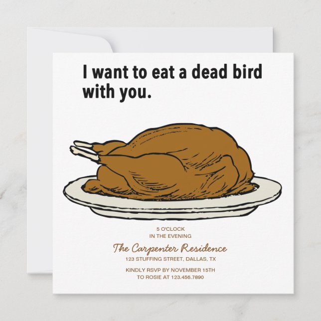 Dead Bird Thanksgiving Invitation (Front)