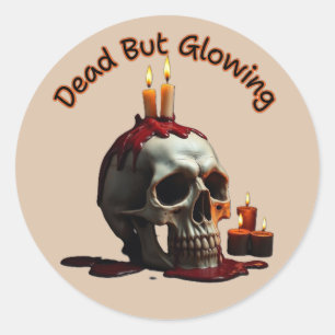 Dead But Glowing Round sticker–Día de los Muertos Classic Round Sticker