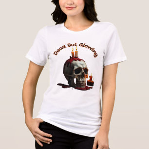 Dead But Glowing Skull T-Shirt–Día de los Muertos Tri-Blend Shirt