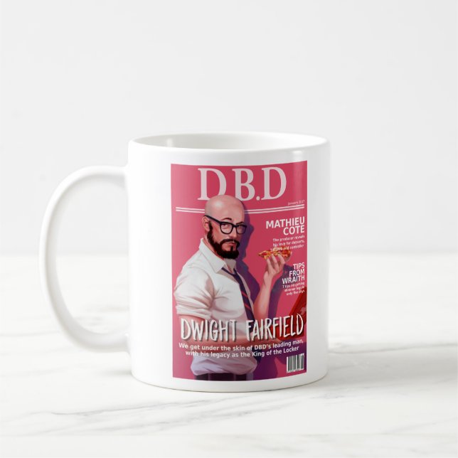 Dead by Daylight Magazine Cover - Dwight Fairfield Coffee Mug (Left)
