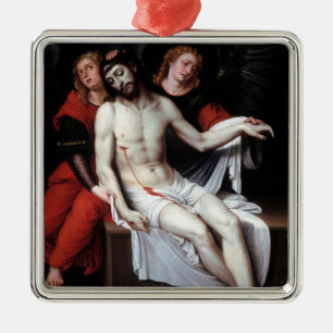 Dead Christ Supported by Two Angels (Ribalta) Metal Tree Decoration