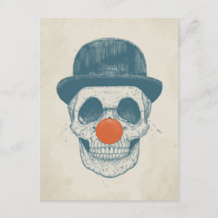 Dead clown postcard