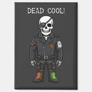 Dead Cool Skeleton Biker Halloween Magnet