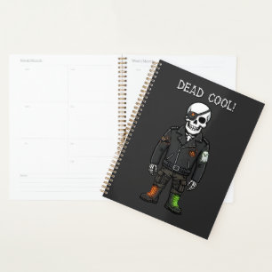 Dead Cool Skeleton Biker Halloween Planner