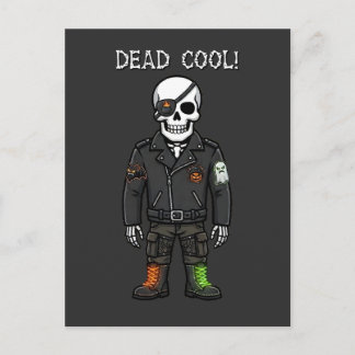 Dead Cool Skeleton Biker | Halloween Postcard