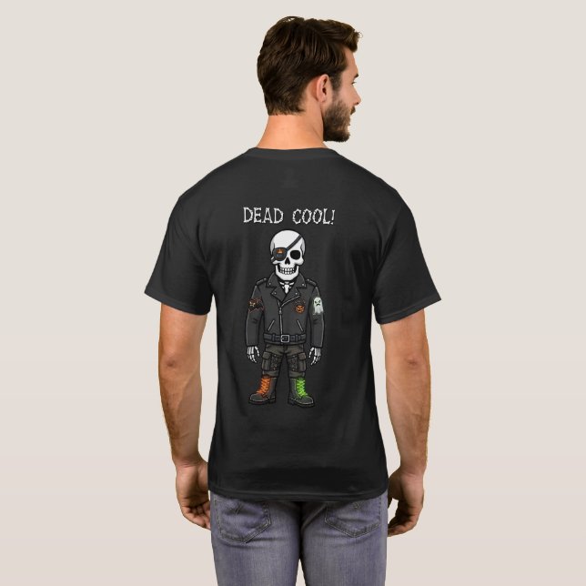 Dead Cool Skeleton Biker | Halloween T-Shirt (Back Full)