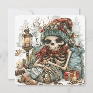 Dead Cosy – Winter Skeleton Vibes” Holiday Card