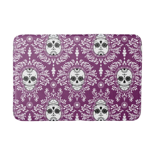 Dead Damask - Chic Sugar Skull Pattern Bath Mat (Front)