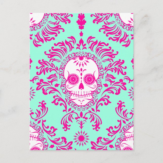 Dead Damask - Chic Sugar Skull Postcard (Front)