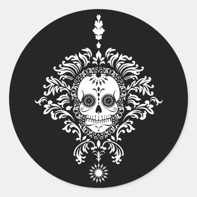 Dead Damask - Chic Sugar Skull Stickers (Front)