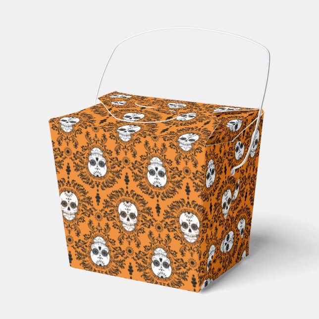 Dead Damask - Chic Sugar Skull Takeout Boxes (Front Side)