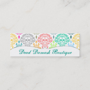 Dead Damask - Custom Skinny Sugar Skull Bizcards Mini Business Card