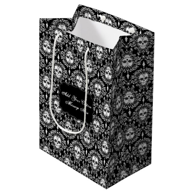 Dead Damask - Custom Sugar Skull Gift Bag (Front Angled)