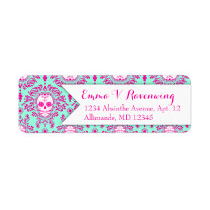 Dead Damask - Custom Sugar Skull Return Address
