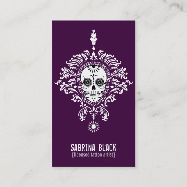 Dead Damask - Custom Sugar Skull Vertical Card (Front)