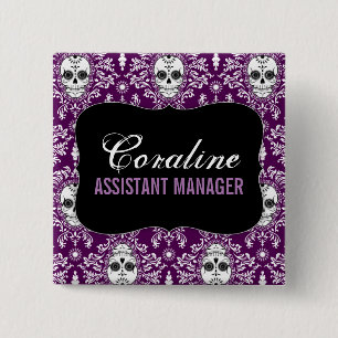 Dead Damask - Custom Sugar Skulls Name Badge