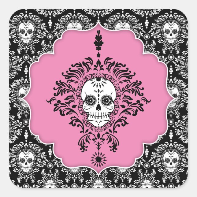 Dead Damask - Framed Sugar Skull Stickers (Front)