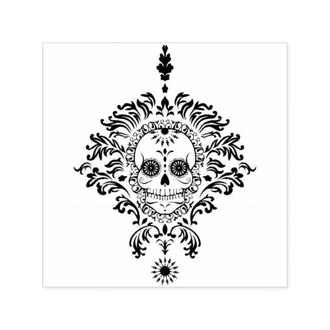Dead Damask Ornate Sugar Skull Self Inking Stamp (Design)
