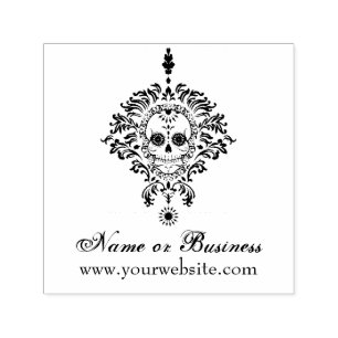 Dead Damask Personalised Text Self Inking Stamp