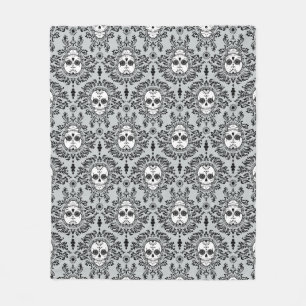 Dead Damask Sugar Skull Pattern Fleece Blanket