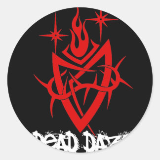 Dead Daze Tribal Heart Classic Round Sticker