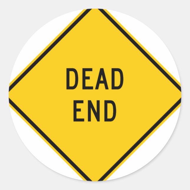 Dead End Highway Sign Classic Round Sticker (Front)