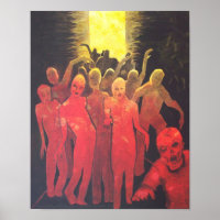 Dead End Zombie Horde Silhouette horror art Poster