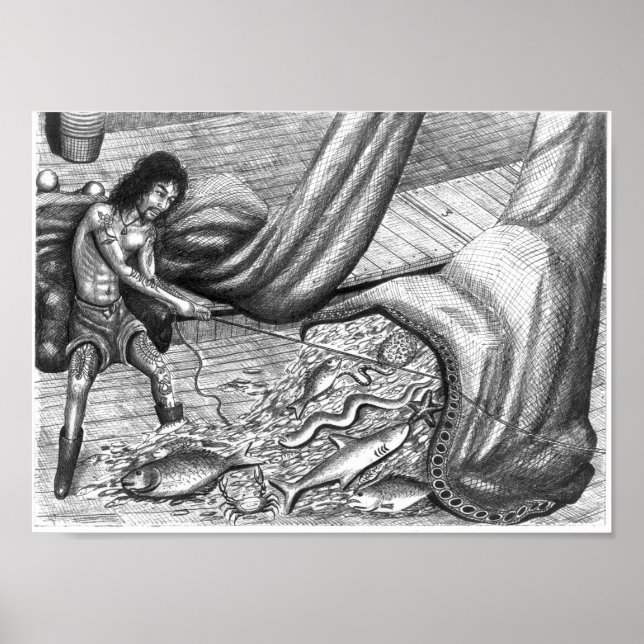 Dead Eye Poster of Vannak and Net of Fish (Front)