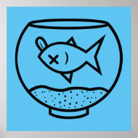 DEAD FISH IN A FISH BOWL ILLUSTRATION