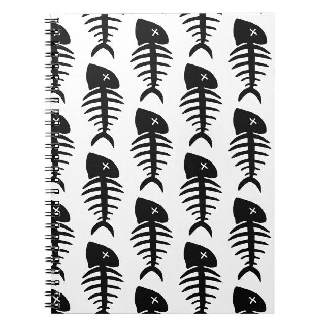dead fish skeleton spiral notebook (Front)