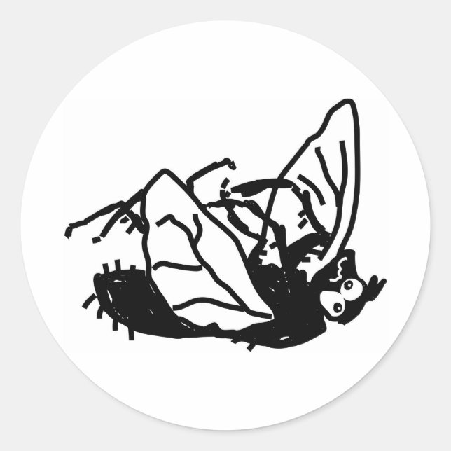 Dead Fly Classic Round Sticker (Front)