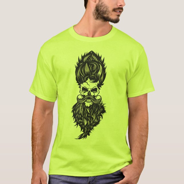 dead head bearded hipster beard mustache c T-Shirt (Front)