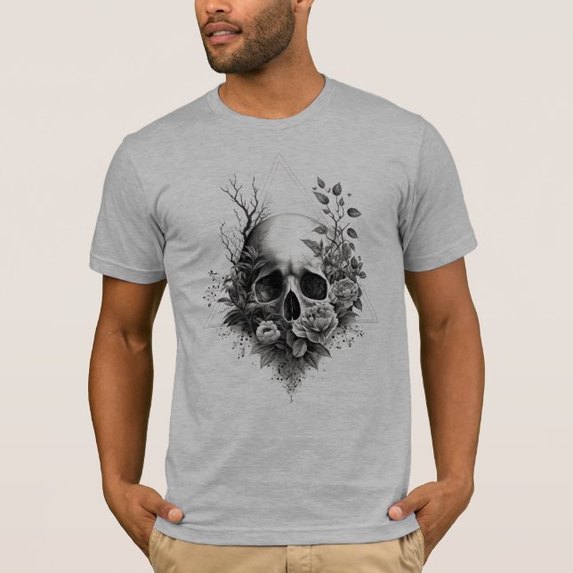 dead head with flowers and triangle T-Shirt (Front)