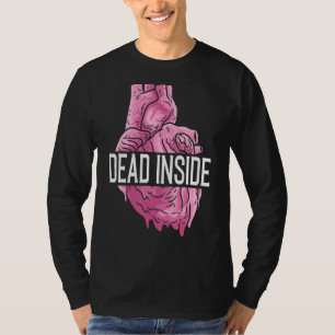 Dead Inside Anatomical Human Heart Emo Broken Card T-Shirt