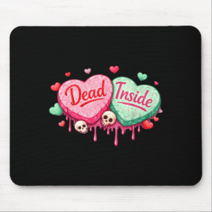 Dead inside anti-valentines day hearts funny meme mouse pad