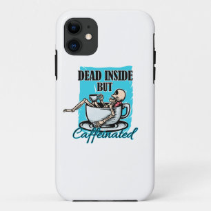 Dead Inside But Caffeinated Coffee Loving Skeleton Case-Mate iPhone Case